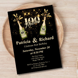 Convite Dupla Celebração de Aniversário Conjunta Duas Veze