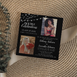 Convite Dupla Celebração de Formatura com 2 Fotos