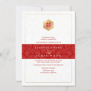 Convite Dupla Felicidade Faux Rosa Dourado, FAY Background