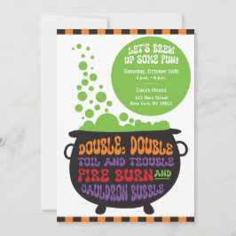 Convite Duplo, Duplo Caldeirão - Festa do Halloween Convid