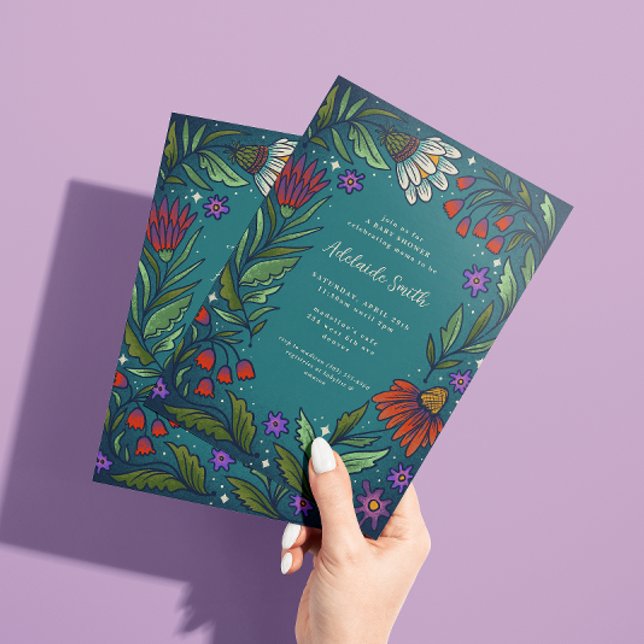 Convite Dusk Romance Chá de fraldas Floral (Criador carregado)