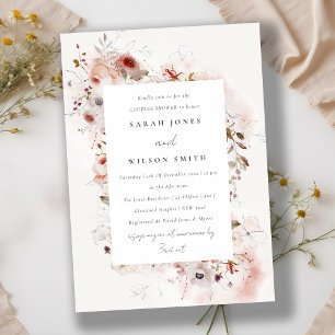 Convite Dusky Fall Marsala Blush Casais Florais Chá