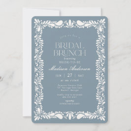Convite Dusty Blu Talavera Azulejo Fiesta Bridal Brunch