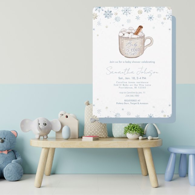 Convite Dusty Blue Baby It's Cold Outside Shower (Criador carregado)