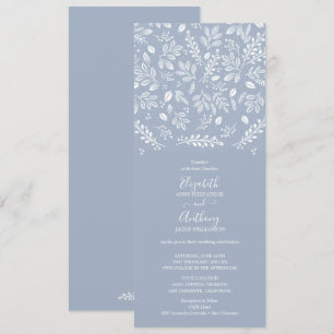 Convite Dusty Blue Botanicals Casamento
