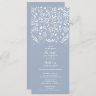 Convite Dusty Blue Botanicals Casamento