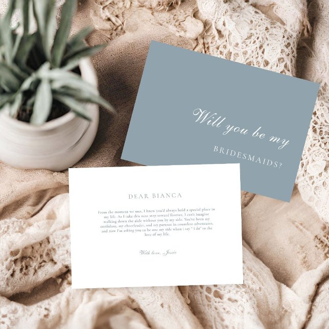 Convite Dusty Blue  Bridesmaid Proposal Card (Criador carregado)