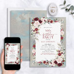Convite Dusty Blue Burgundy Blush Floral 50º Aniversário<br><div class="desc">Comemore um marco em estilo com nosso convite de aniversário do Dusty Blue Burgundy Blush Floral 50th. De sua caligrafia à burgundy e às flores cor-de-água rosa, este convite dá o tom para seu dia especial. Com o padrão correspondente do shimmer na parte traseira de cada cartão, todos sabem certamente...</div>