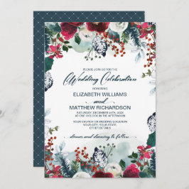 Convite Dusty Blue | Casamento de Burgundy Red Bloom