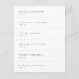 Convite Dusty Blue e White Wedch Name Card DIY