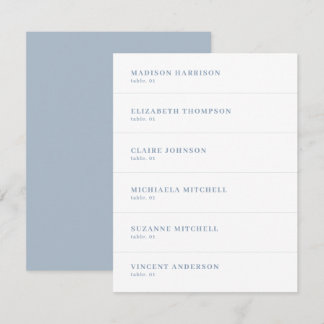 Convite Dusty Blue e White Wedch Name Card DIY