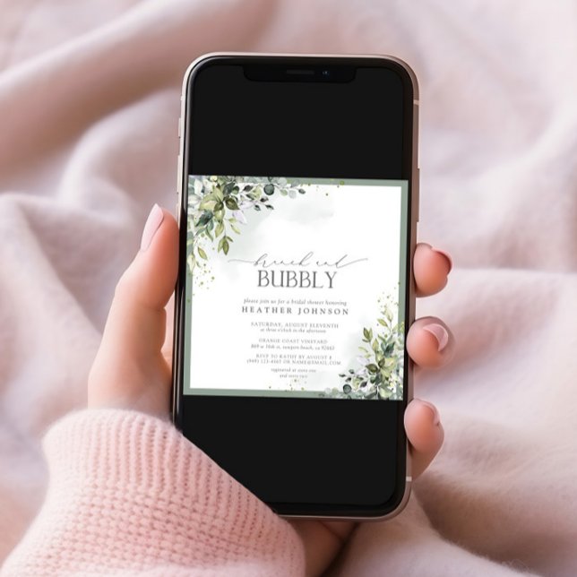 Convite Dusty Blue Eucalyptus Brunch e Chá de espuma (Criador carregado)