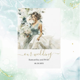 Convite Dusty Blue Eucalyptus Greenery