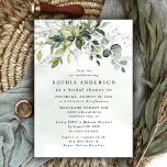Convite Dusty Blue Eucalyptus Greenery Boho Bridal Shower<br><div class="desc">Design features a bouquet of watercolor greenery,  eucalyptus and a succulent over a dusty blue watercolor splash. Design also features specks of painted (printed) gold and green. View the collection link on this page to see all of the matching items in this beautiful design.</div>