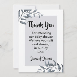 Convite Dusty Blue Eucalyptus obrigado você