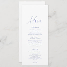 Convite Dusty Blue Fine Art Elegant Wedding Menu Card