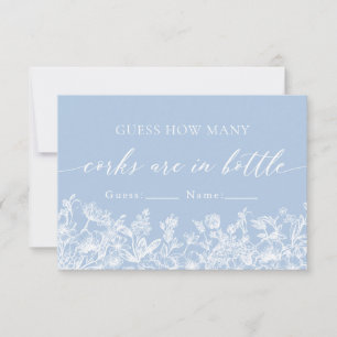 Convite Dusty Blue Floral adivinha quantas rolhas