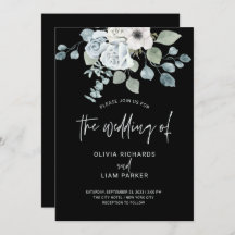 Dusty Blue Floral e Eucalyptus no Casamento Negro