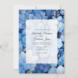 Convite Dusty Blue Floral Wedding