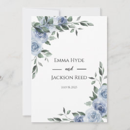 Convite Dusty Blue Floral Wedding