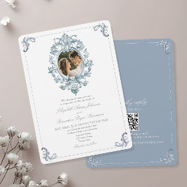 Convite Dusty Blue French Rococo Wedding