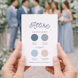 Convite Dusty Blue French Wedding Attire Card 