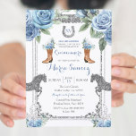 Convite Dusty Blue Horse Charra Mis XV Anos Aniversário<br><div class="desc">Dusty Blue Horse Charra Mis XV Anos Convite de Aniversário</div>