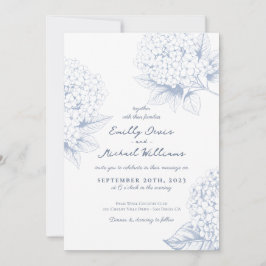 Convite Dusty Blue Hydrangea Floral Weding