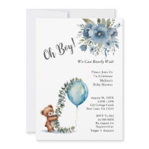 Dusty Blue Oh Menino Podemos Bater Chá de fraldas