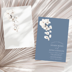 Convite Dusty Blue Orchid Casamento Elegante