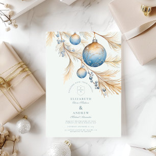 Convite Dusty Blue Ornament Weding