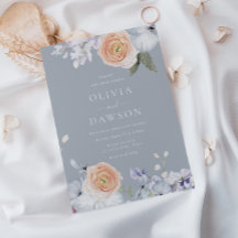 Dusty Blue & Peach Modern Elegant Wedding