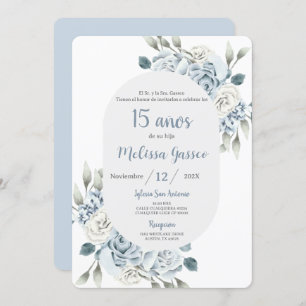 Convite Dusty Blue Quinceañera
