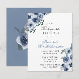 Convite Dusty Blue Sage Peony Bridesmaids Luncheids