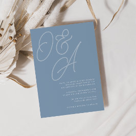 Convite Dusty Blue | Script Watermark Monograma Wedding