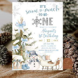 Convite Dusty Blue Snow Muito Divertido Para Ser Um Aniver