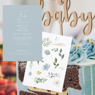 Convite Dusty Blue Spring no Chá de fraldas da Cena II