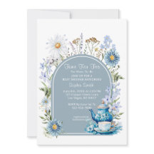 Dusty Blue Time Para Chá de fraldas De Chá