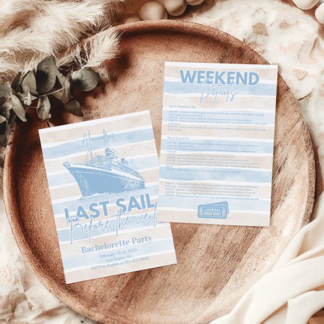 Convite Dusty Blue Última Vela Antes Da Bachelorette Do Vé (Criador carregado)