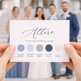 Convite Dusty Blue Wedding Attire Card