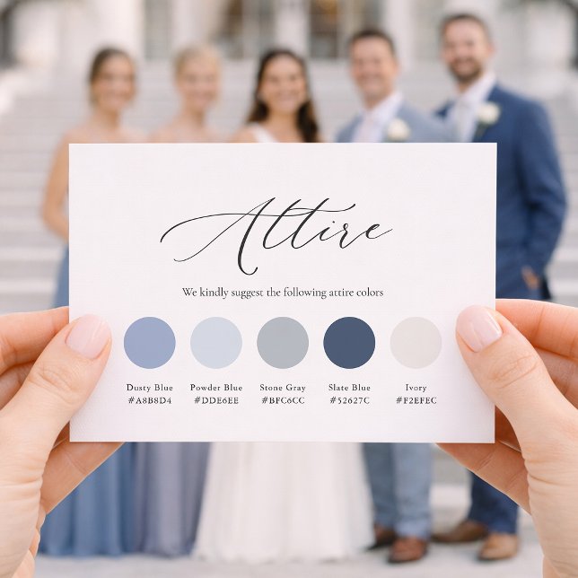 Convite Dusty Blue Wedding Attire Card (Criador carregado)