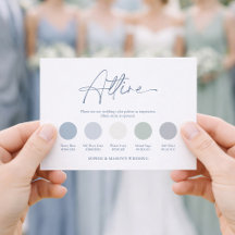 Dusty Blue Wedding Attire Card