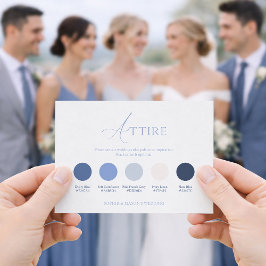 Convite Dusty Blue Wedding Attire Card