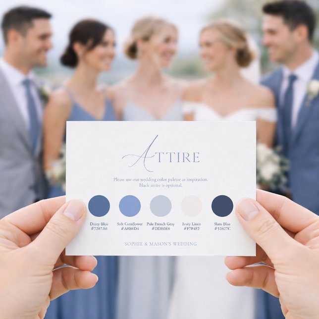 Convite Dusty Blue Wedding Attire Card (Criador carregado)