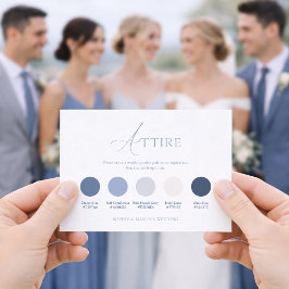 Convite Dusty Blue Wedding Attire Card