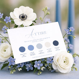 Convite Dusty Blue Wedding Attire Card