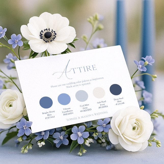 Convite Dusty Blue Wedding Attire Card (Criador carregado)
