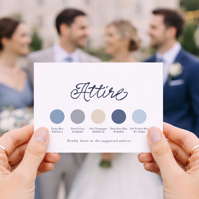 Convite Dusty Blue Wedding Attire Card (Criador carregado)