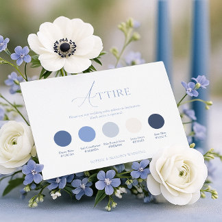 Convite Dusty Blue Wedding Attire Card
