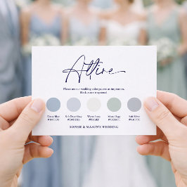 Convite Dusty Blue Wedding Attire Card | Floral Attire